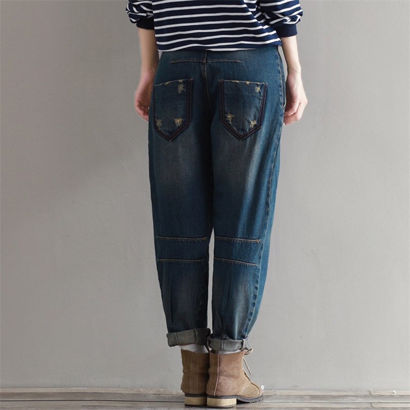 Jean sarouel pour femme, pantalon Denim décontracté, grande taille 3XL, ample, Vintage, style Boyfriend, collection automne hiver