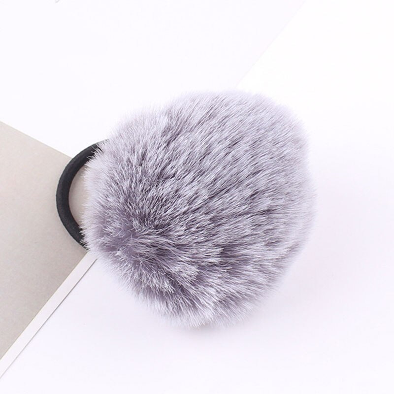 Babymeisjes schattige pompon elastiekjes haarbandjes bal roze scrunchie kinderen mooie nepbont rubberen band haaraccessoires: 5