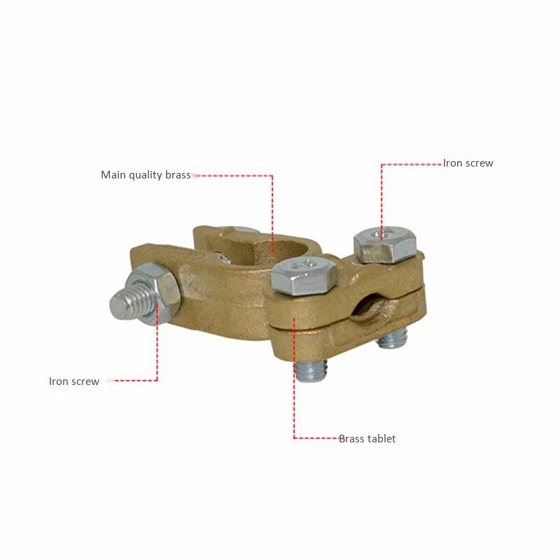 2X Solid Brass Heavy Duty Angle Battery Top Post Cable Terminal Wire Terminals Car Battery Connector Battery Terminal Battery Cl