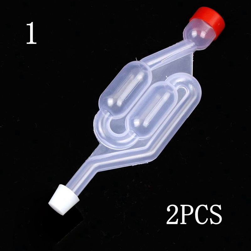 2pcs/Lot Home Brew Wine Fermentation Airlock With Silicone Stoppers Plug Airlock Seal Valve Bubbler Fermentation Brewing Tools: Airlock Size 1 Plug