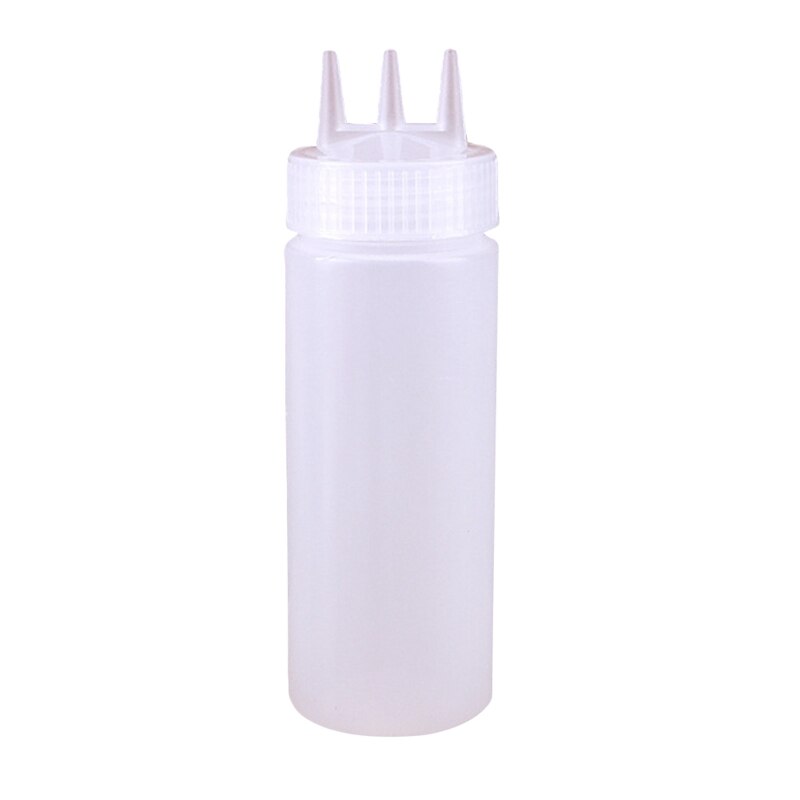 1 Pcs 3 Hole Squeeze Bottle Condiment Dispenser Sauce Vinegar Oil Ketchup: WT S 12oz
