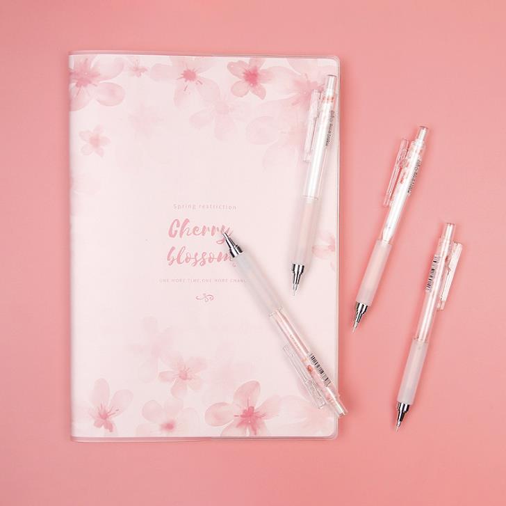 Precioso lapicero de flores de cerezo de Sakura japonés de 0,5mm para niños, papelería de estudiante, 1 Uds.