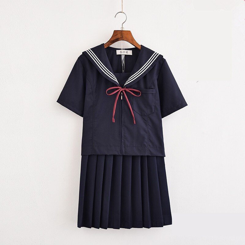 Meninas Uniforme Escolar Japonês Japão Marinheiro da Marinha Uniforme de Formatura Roupas Camisa Da Escola Alunos Saia Conjuntos