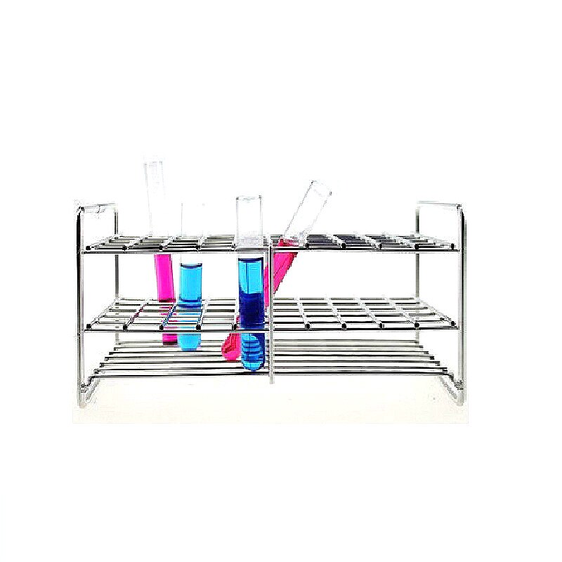 Test Tube Holder Stainless Steel Wire Rack Stainless Steel Test Tube Stand For Tube Diameter 14mm/15mm/16mm 50 Wells 1/PK