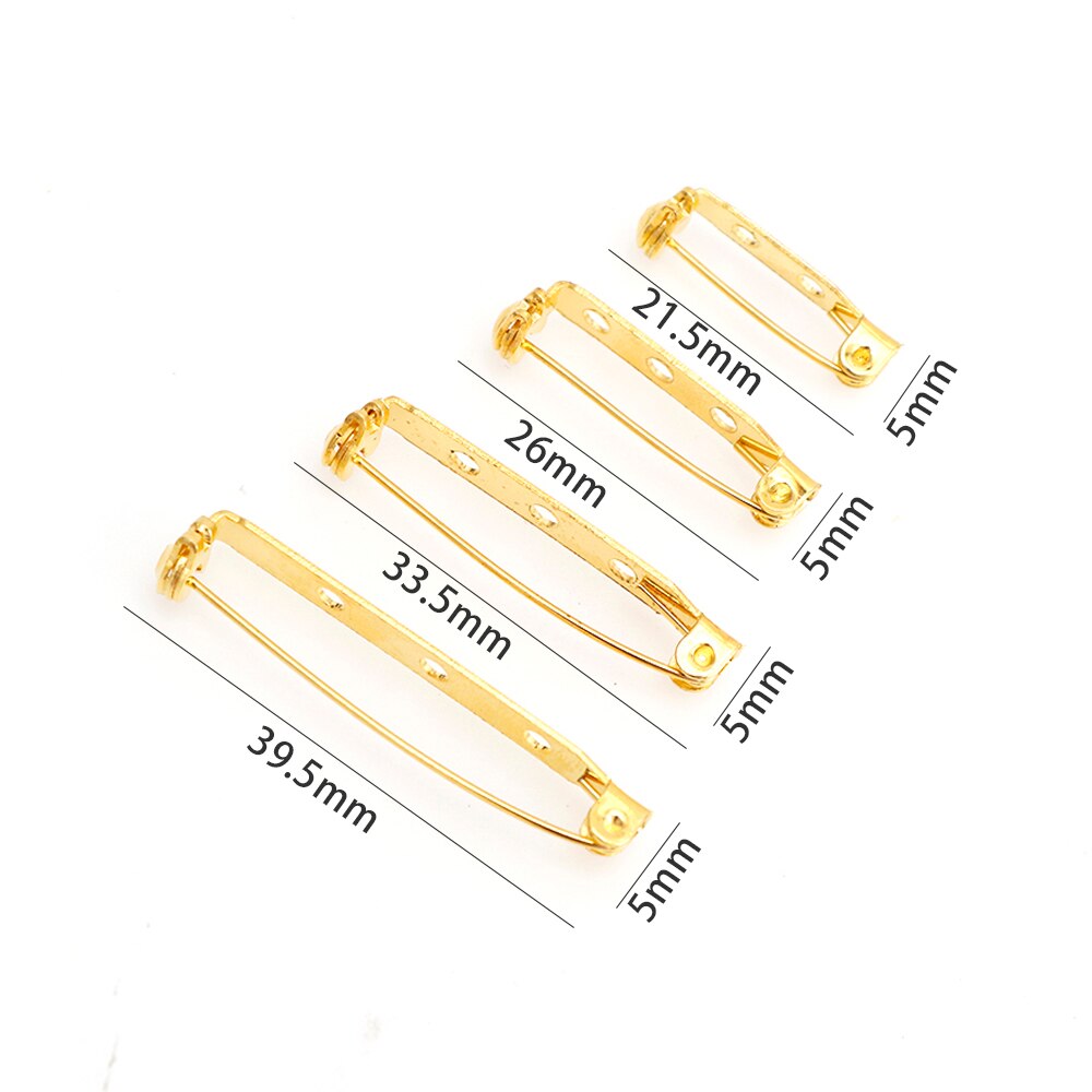 20pcs 20/25/32/38/mm Safety pin brass rotating lock brooch badge brooch with hole pins Brooch Base Metal Pins