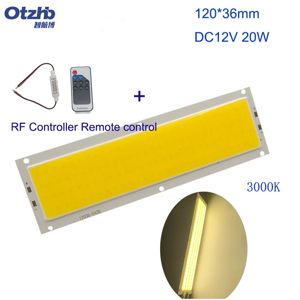 12cm COB LED Strip 12V Licht 12W 1000LM buizen Natuurlijke Warm Wit Blauw LED FLIP chip voor DIY auto Lamp LED COB Strip