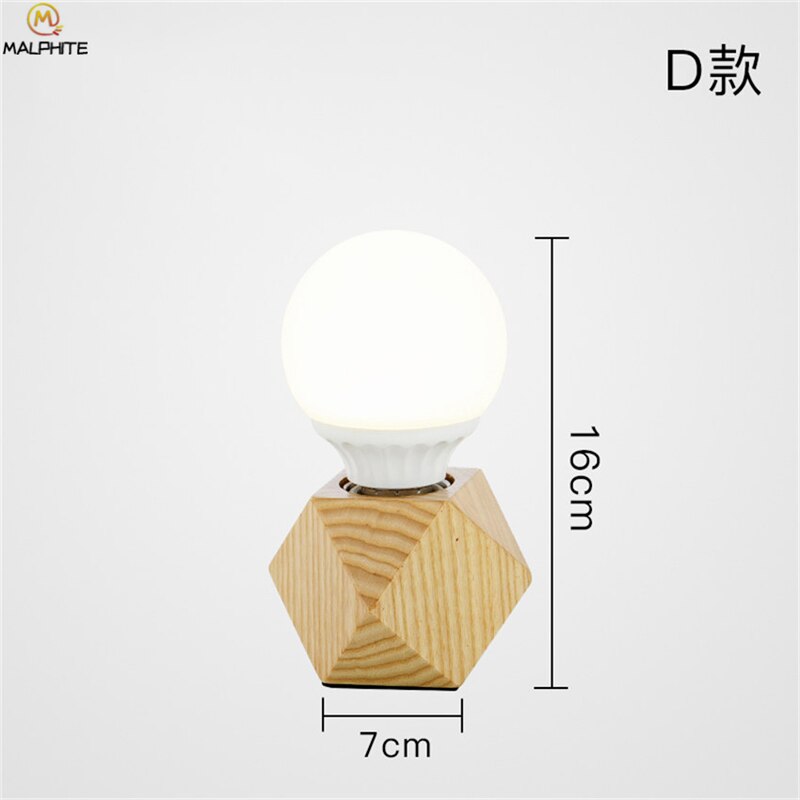 Lámpara de mesa de madera nórdica moderna sala de estar dormitorio lámparas de noche Mesa hogar niños habitación decoración iluminación lámpara Aparato de madera luminarias: A