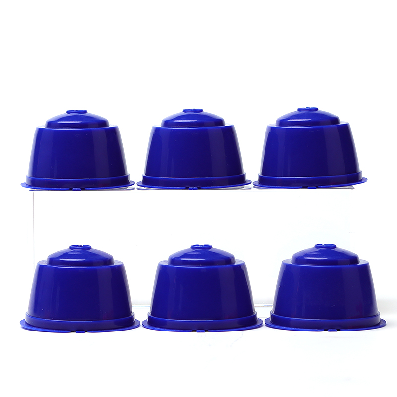 Capsules de café réutilisables pour Dolce Gusto, dosette pour nescafé, avec cuillère, brosse, accessoires de cuisine, 6 pièces: 6pcs-dark blue