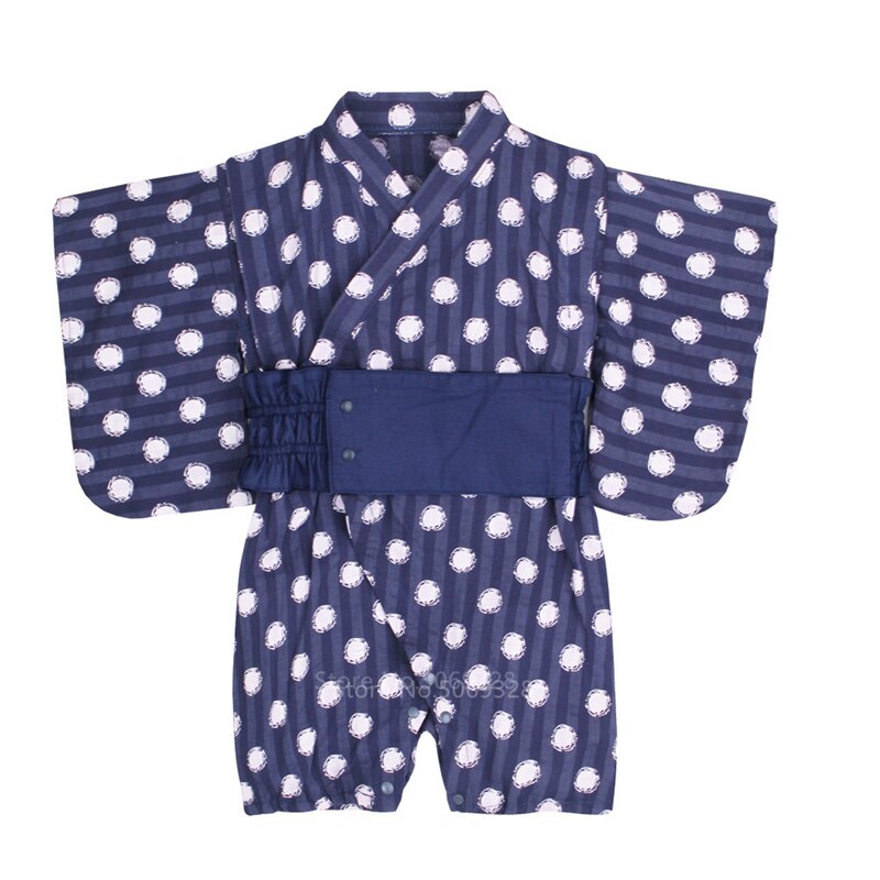 Yukata-Conjunto de ropa tradicional japonesa para niños, mono con estampado de animales, Kimono Retro asiático, mono Obi: Color2 / 80CM