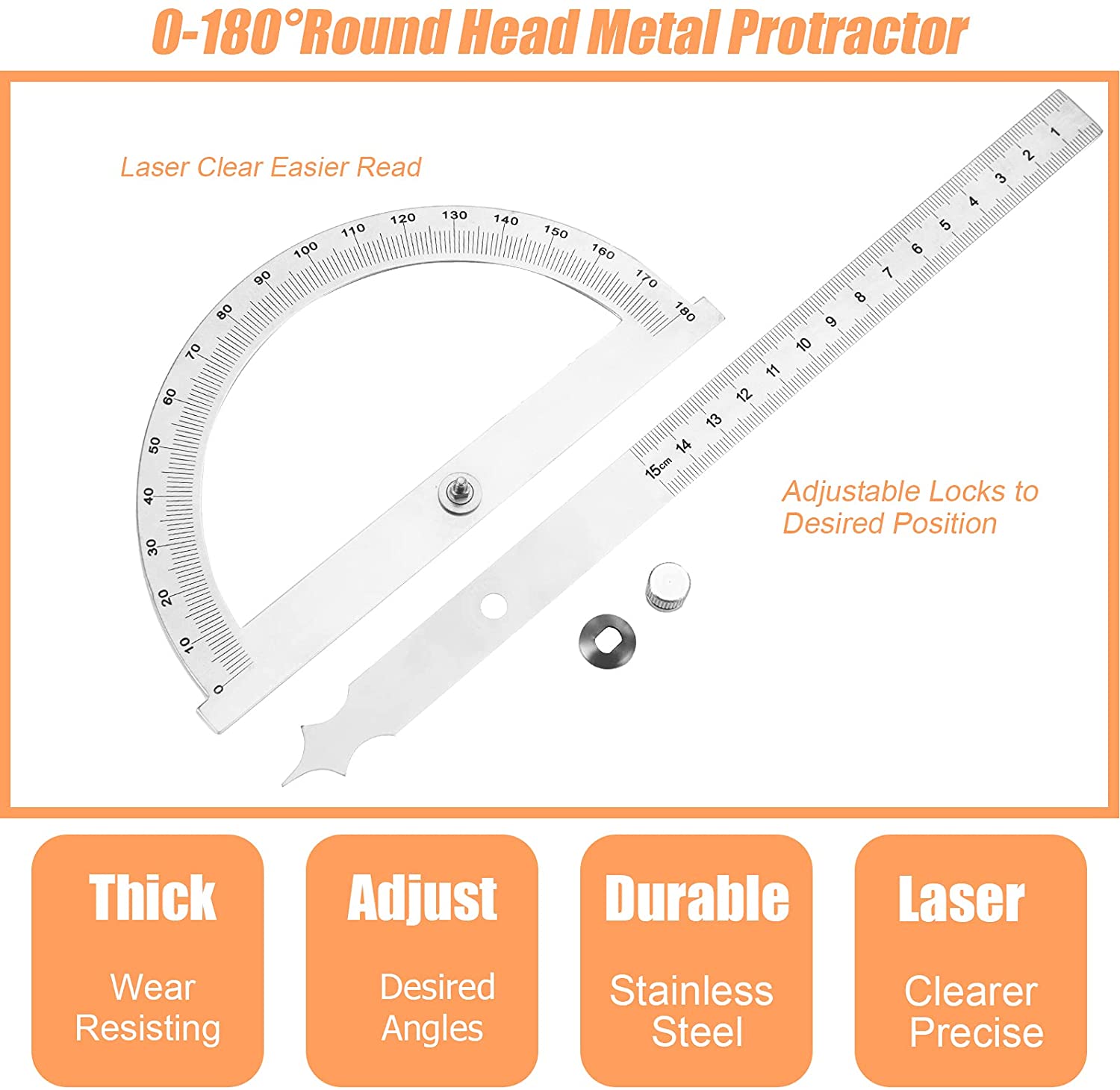 180 Graden Gradenboog Semi-Cirkel Hoek Heerser Gradenboog Rotary Hoek Finder Goniometer Houtbewerking Hoek Meetinstrument