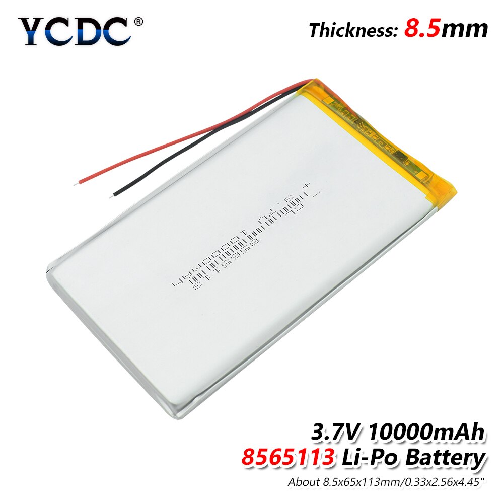 3.7V polymer lithium battery 10000mah 8565113 mobile power charging treasure DIY rechargeable For MP4 GPS Tablet MID Power Bank
