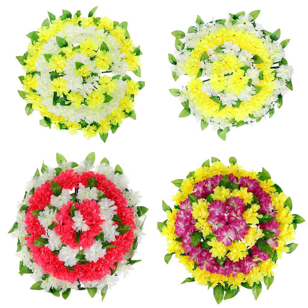 Artificial Wreath Chrysanthemum Funeral Headstone Cemetery Arrangements Memorial Grave Flower