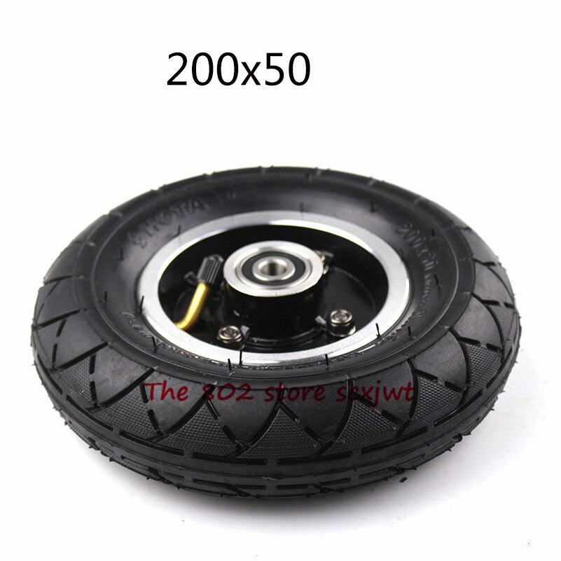 Electric Scooter Tyre With Wheel Hub 8" Scooter 200x50 Tyre Inflation Electric Vehicle Aluminium Alloy Wheel Pneumatic Tire