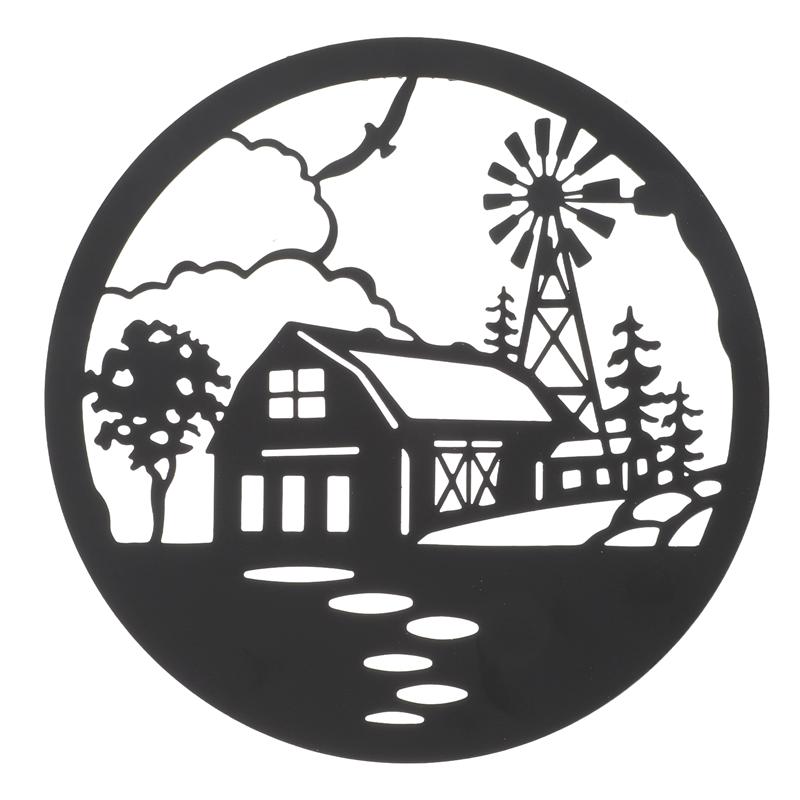 Iron Wall Decoration Circular Hanging Art Indoor Outdoor Metal Silhouette Wall Decor Garden Decoration Garden Accessories: A