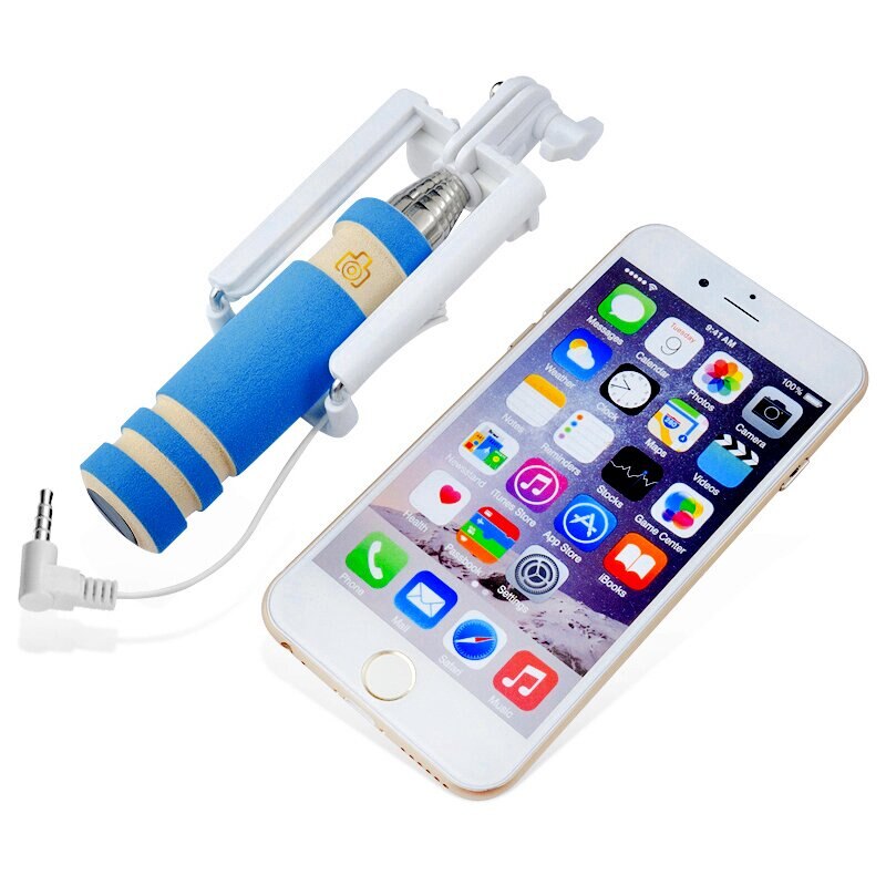 Meiyi S1 Uitschuifbare Bedrade Self Selfie Stick Monopod Kabel Houder voor iPhone 6 s 6 5 s 5 se voor Android Telefoon 4.2.2 Boven