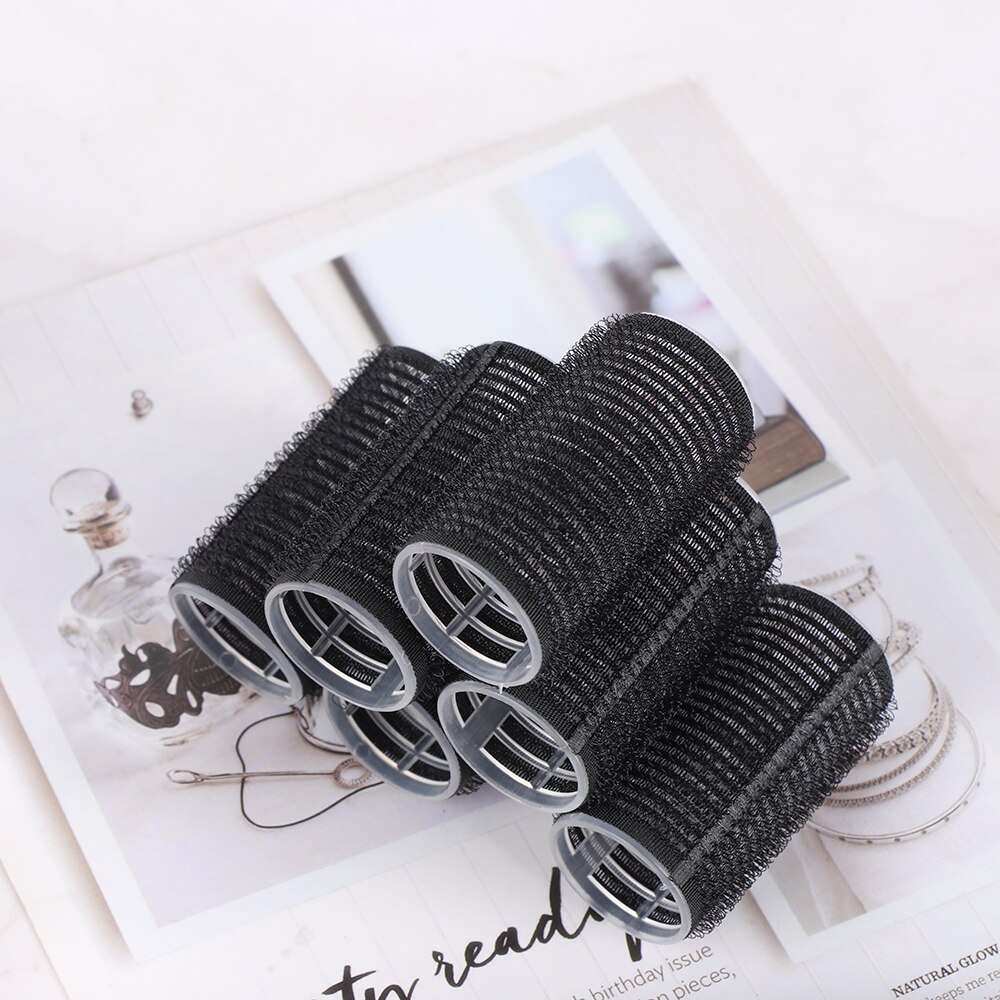 4/6/8 Stuks Zwart Nylon Self Grip Haar Rollen Onschadelijk Haar Kleverige Curler Stick Haar Kappers krulspelden Salon Diy Styling