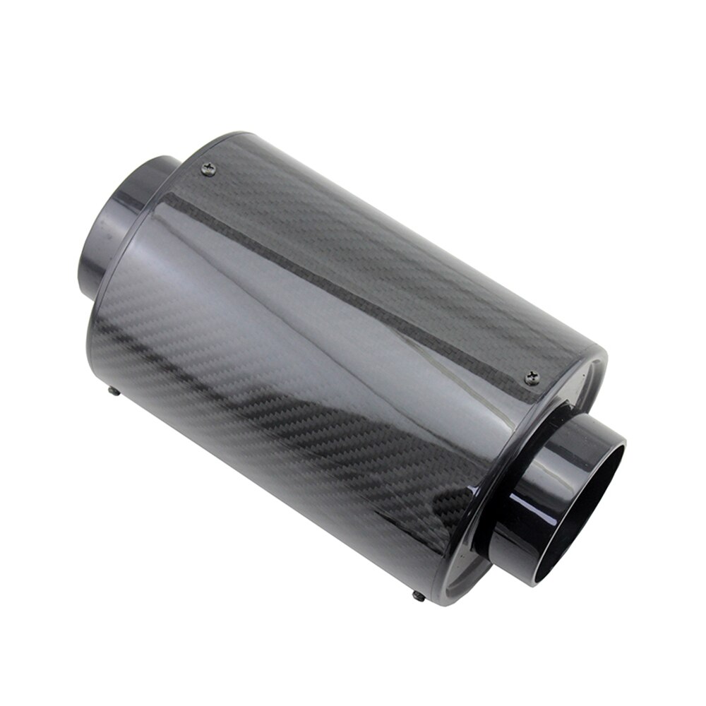 76mm 3" Car Carbon Fiber Induction Air Intake Filter Kit Ram Filter Box Cold Air Intake Bellows System Part with Intake Hose