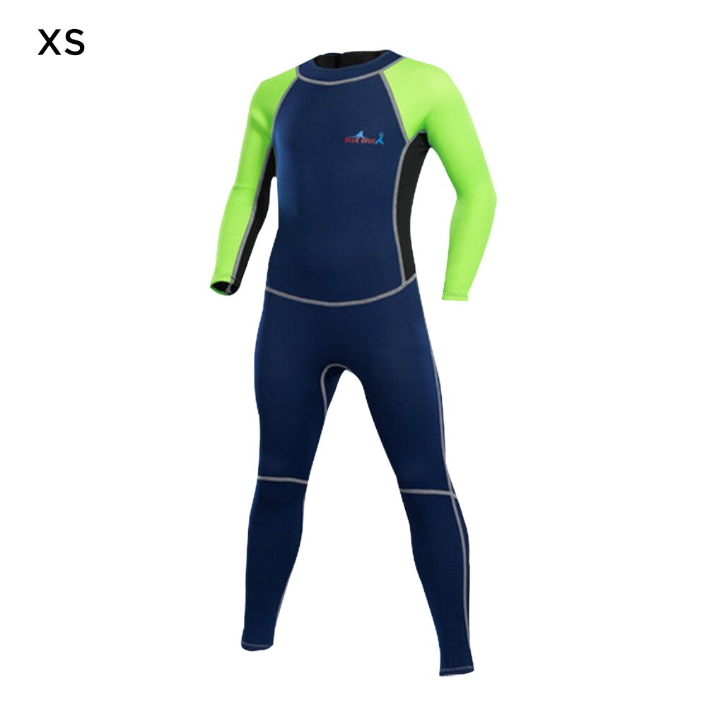 Kids Full Wetsuit 2MM Nylon Neoprene Diving Suit Thermal Warm UV Sun Protection Quick Dry Long Sleeve Back Zippered for boy girl: Apple green / XXL