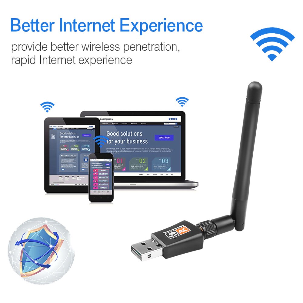 5Ghz 2.4Ghz 600 mb/s mini adapter USB WiFi RTL8811AU na komputer stacjonarny/laptop/PC bezprzewodowy dwuzakresowy 802.11ac