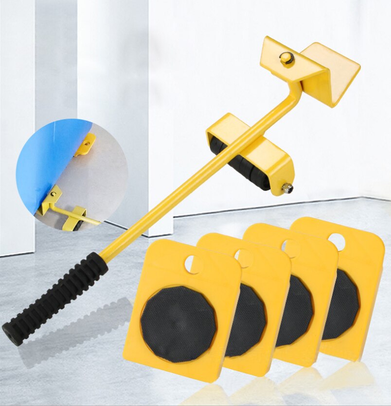 5 Pcs Set Furniture Lifter Moving Sliders Roller Set Heavy Furniture Roller Move Tools,Max Up for 150KG,360 Deg Rotatable Pads