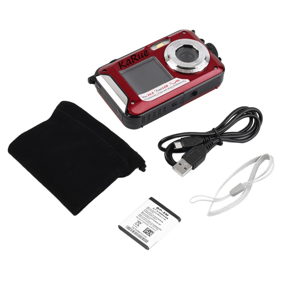 24MP Waterproof Digital Camera 2.7 Inch Capacitive Screens 1.8 Inch 1080P CMOS 16x Digital Zoom Camera Camcorder