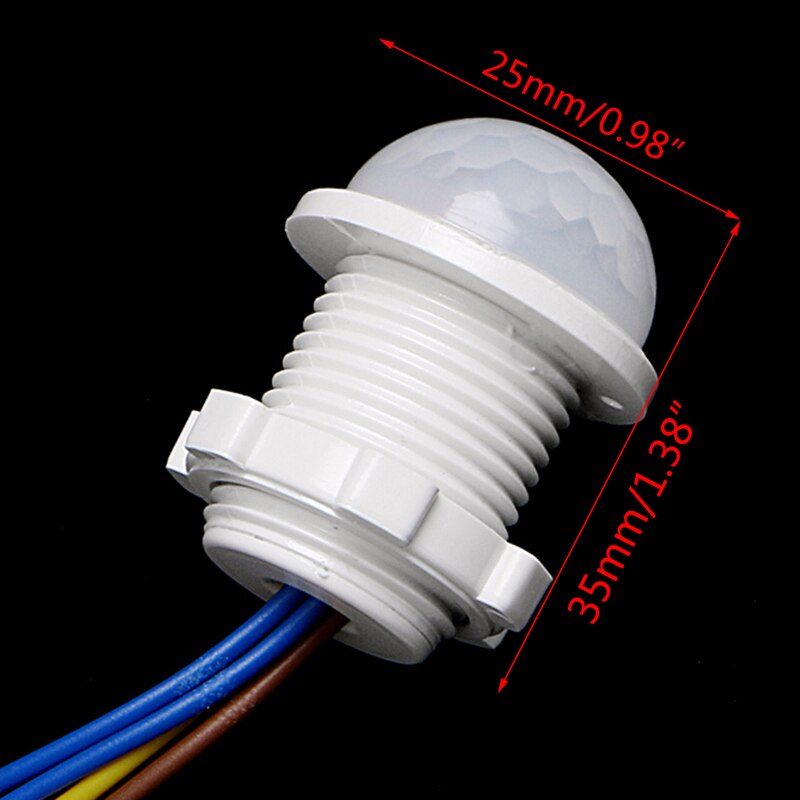2 x 25mm LED PIR Detector Infrared Motion Sensor Switch w/Time Delay Adjustable