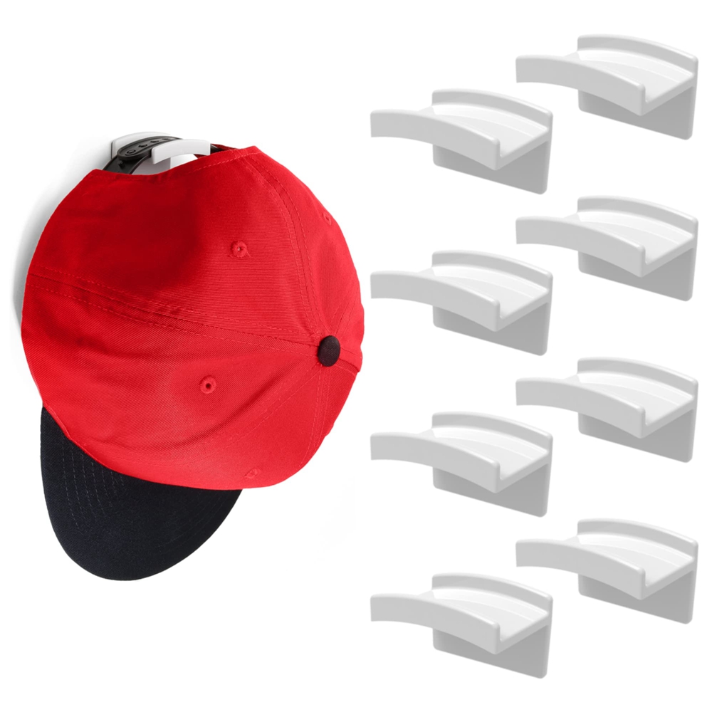 Estante adhesivo para sombreros, ganchos de exhibición para puerta de pared, soporte para gorra de béisbol, organizador de almacenamiento de armario, colgador de gorra fuerte, 10 Uds.: Verde