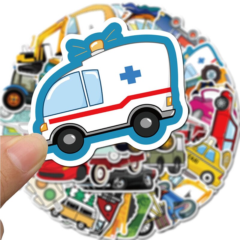 40 PCS Transportation Sticker Ship Aircraft Skateboard Luggage Decals Mixed For Traffic Tool Cartoon Laptop Sticker