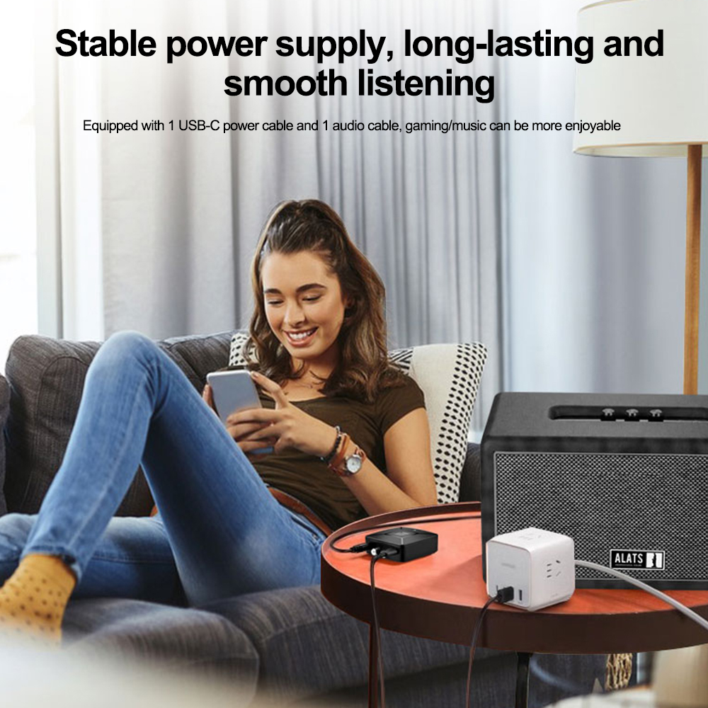 Bluetooth 6.0 -lydmodtager 3.5mm aux trådløs stereo musiklydadapter 2 rca-modtager med mikrofon til pc-forstærker bilhøjttaler