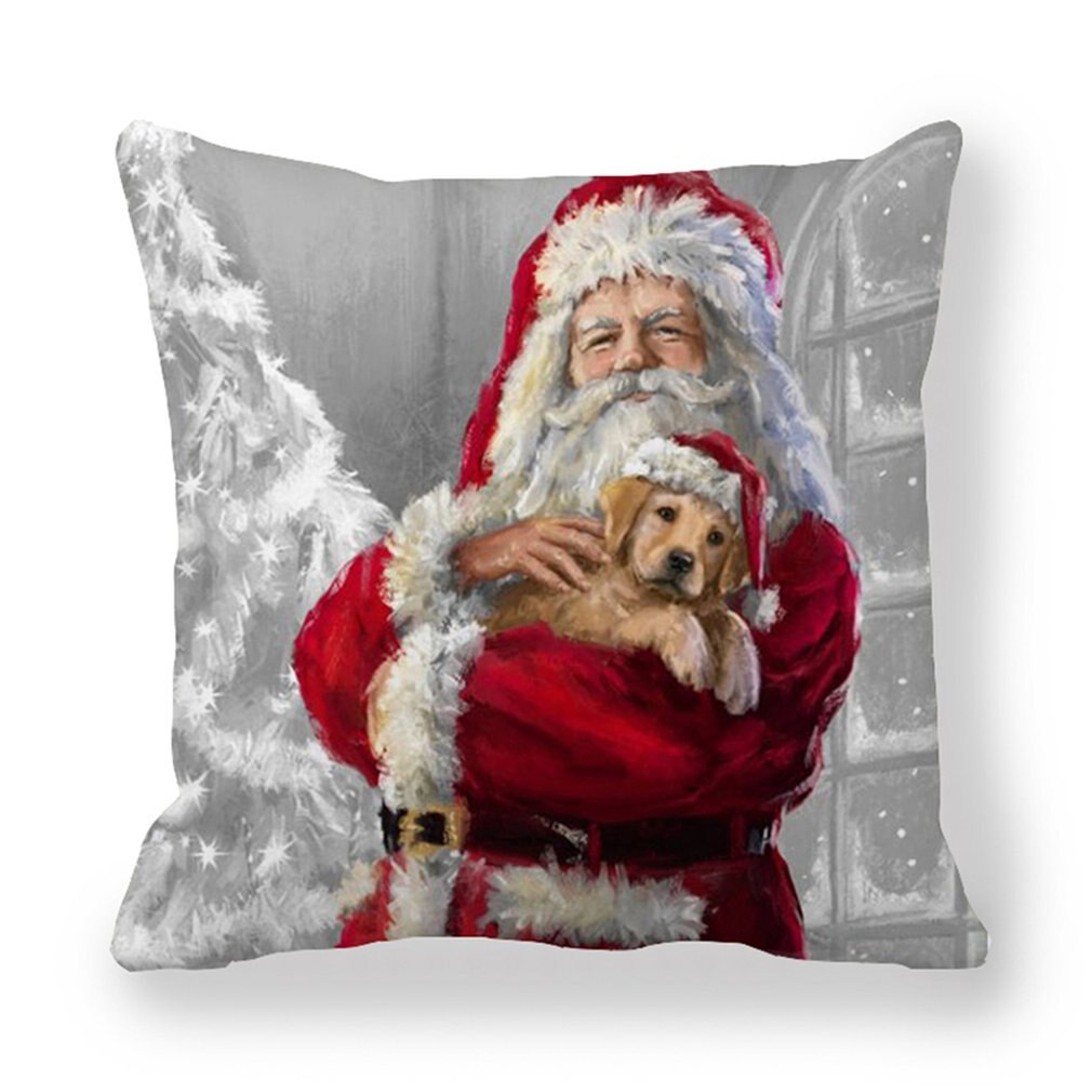 1 pièces taie d'oreiller père noël imprimer vieil homme canapé-lit décor à la maison taie d'oreiller chambre housse de coussin joyeux noël 44x44 Cm: 8