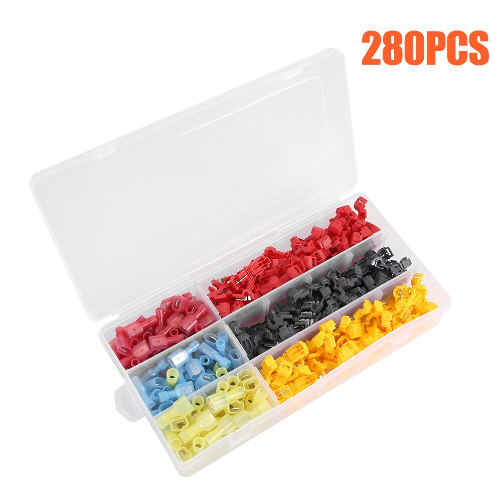 75pcs Wire Connector Push-in Terminal Block Electrical Cage Combination Set Automotive Marine Insulated: 280 pcs 