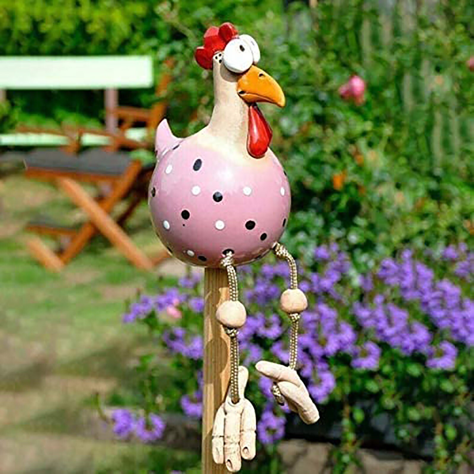 Ceramic Chicken Hilde Garden Decoration Animal Figure Garden Plug Pottery Figure Handcraft Ornament decoration de jardin Jardin