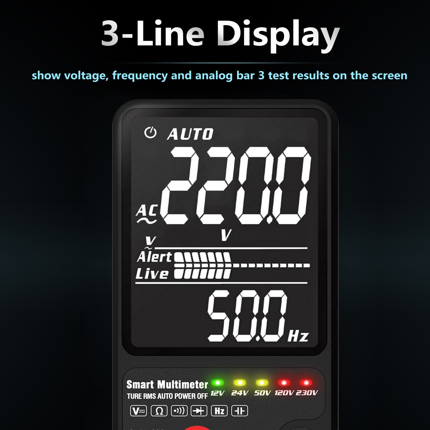 BSIDE ADMS9CLN Dual Mode Digital Multimeter AC/DC Voltage Resistance Frequency Capacitance Meter Diode True RMS 9999 Counts