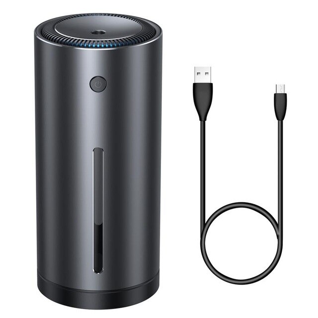 Humidificador de aire para coche, purificador de aire con USB, 300ml, nano pulverizador silencioso, herramienta de para el cuidado del aire: Negro
