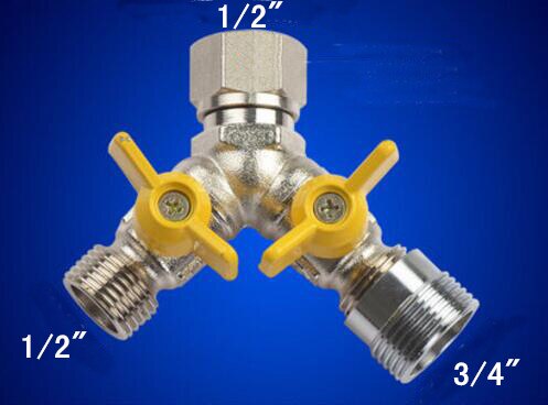 Desviador de grifo de ducha multifunción G1/2 G3/4 de 3 vías con interruptor de válvula de cierre para PULVERIZADOR DE bidé de inodoro y lavadora: Rojo