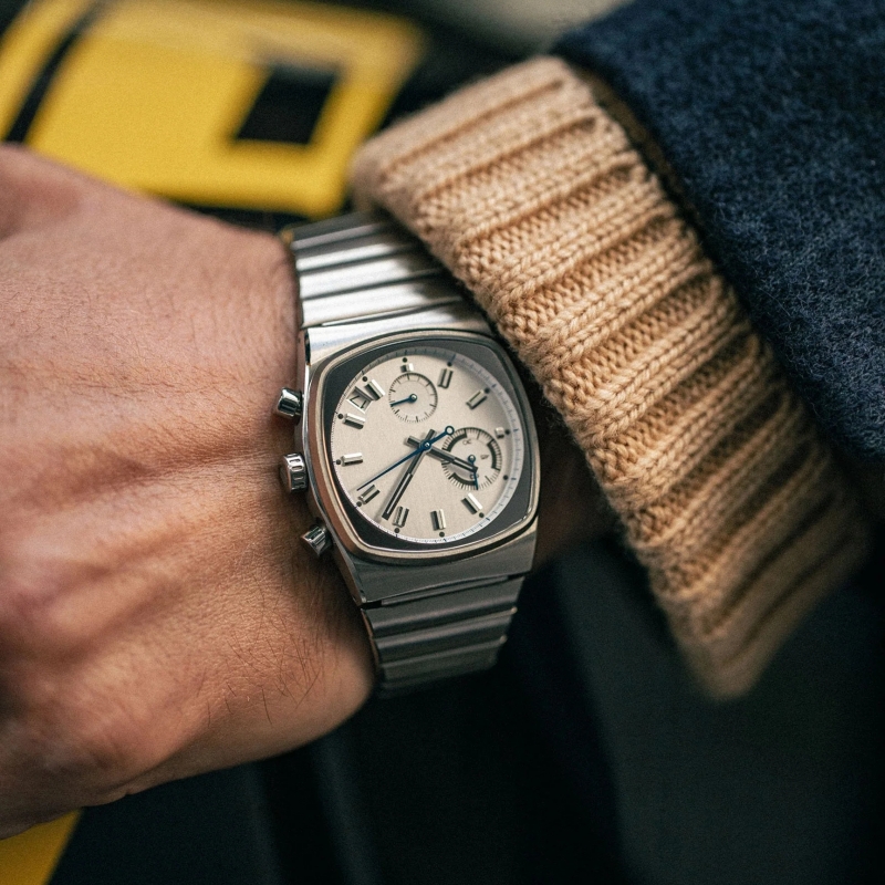CILOA hochwertige quadratische Herrenuhr Vintage Automatik Herrenuhren für Herren Edelstahl High-End-Sportgeschenke Armbanduhren: WHITE