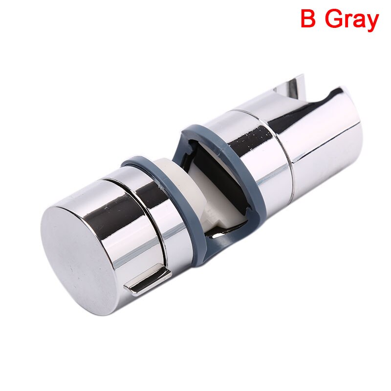 1Pc Adjustable Bracket Made In Sturdy 24mm 25mm ABS Replacement Sturdy Bathroom Shower Rail Head Slider Holder: B Gray