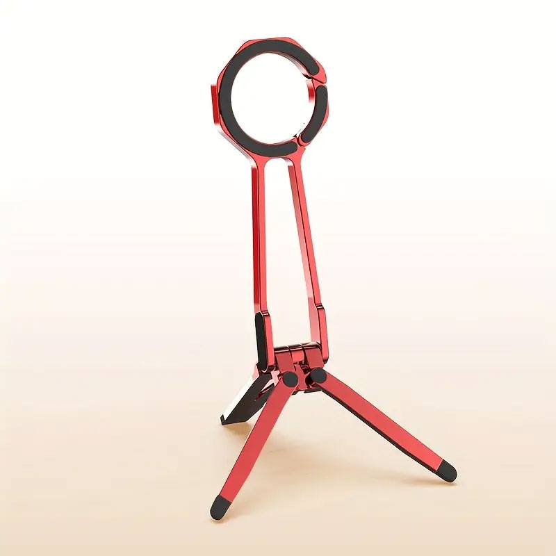 Trípode magnético compacto para teléfono 2025, 360 ° Giratorio, innovador de aleación, imán de doble cara, compatible con iPhone 12+: Rojo