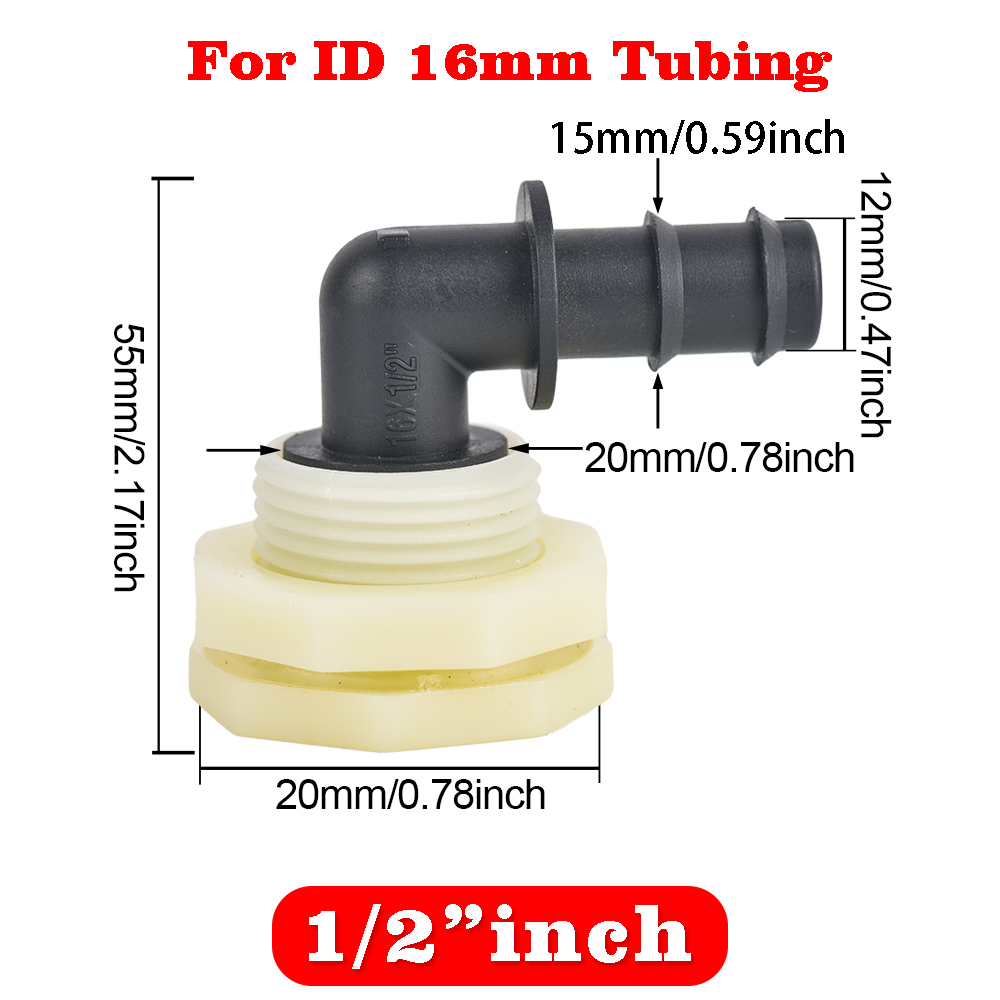 1/2 3/4 Zoll PVC-Schott-Wassertank-Anschluss-Adapter, passend für Stecker, Montage, Entwässerung für Regenfässer, Aquarien: Blau