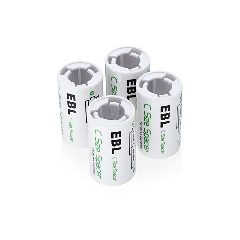 Ebl 4 Pcs Aa Naar C Formaat Batterij Adapter Switcher Converter Case C Formaat Batterijen Spacers & Batterij houder