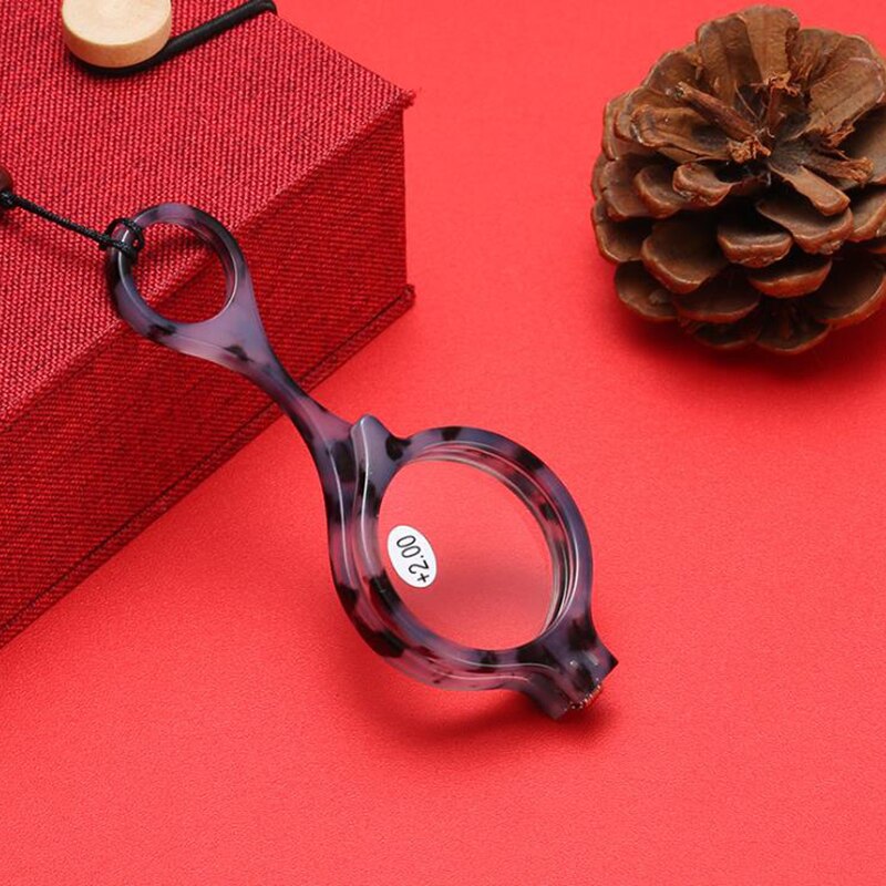 Colgante plegable para gafas de lectura, lupa portátil para prevenir pérdida, collar redondo/ojos de gato, gafas de prebicia, con cadena