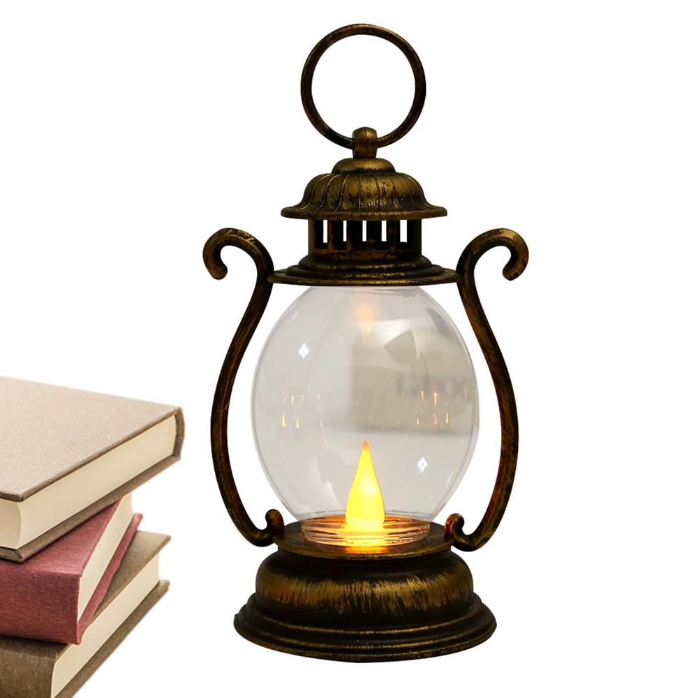 Linterna LED Vintage con llama parpadeante, linterna de mesa clásica para interiores, decoración de Patio, linternas decorativas con batería: 4,5 W