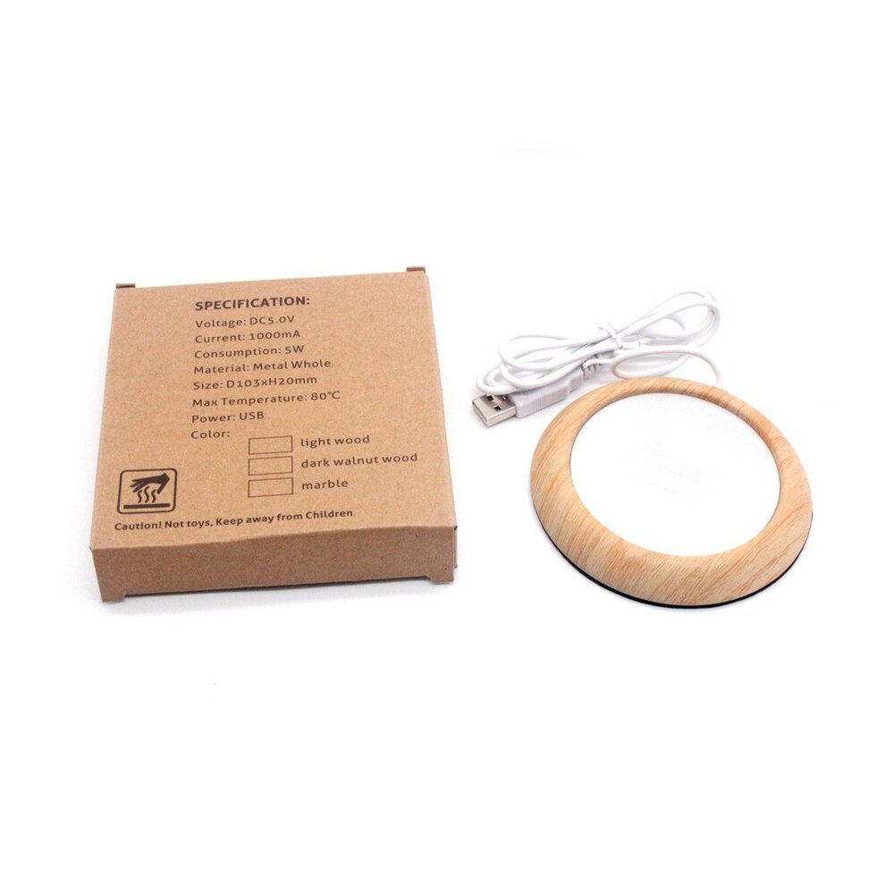 USB cieplej podstawka przenośne 3 kolory drewna ziarna mata na kubki podgrzewacz kawy napój herbata mleczna mata strąk kubek nadaje się biuro domu samochód cieplej