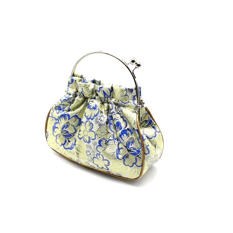 Alasir Damask Wallet Ladies Clip Silk Bag Chinese Style Cheongsam Handbags Women Evening Clutches Handmade Vintage Bucket Bag: yellow