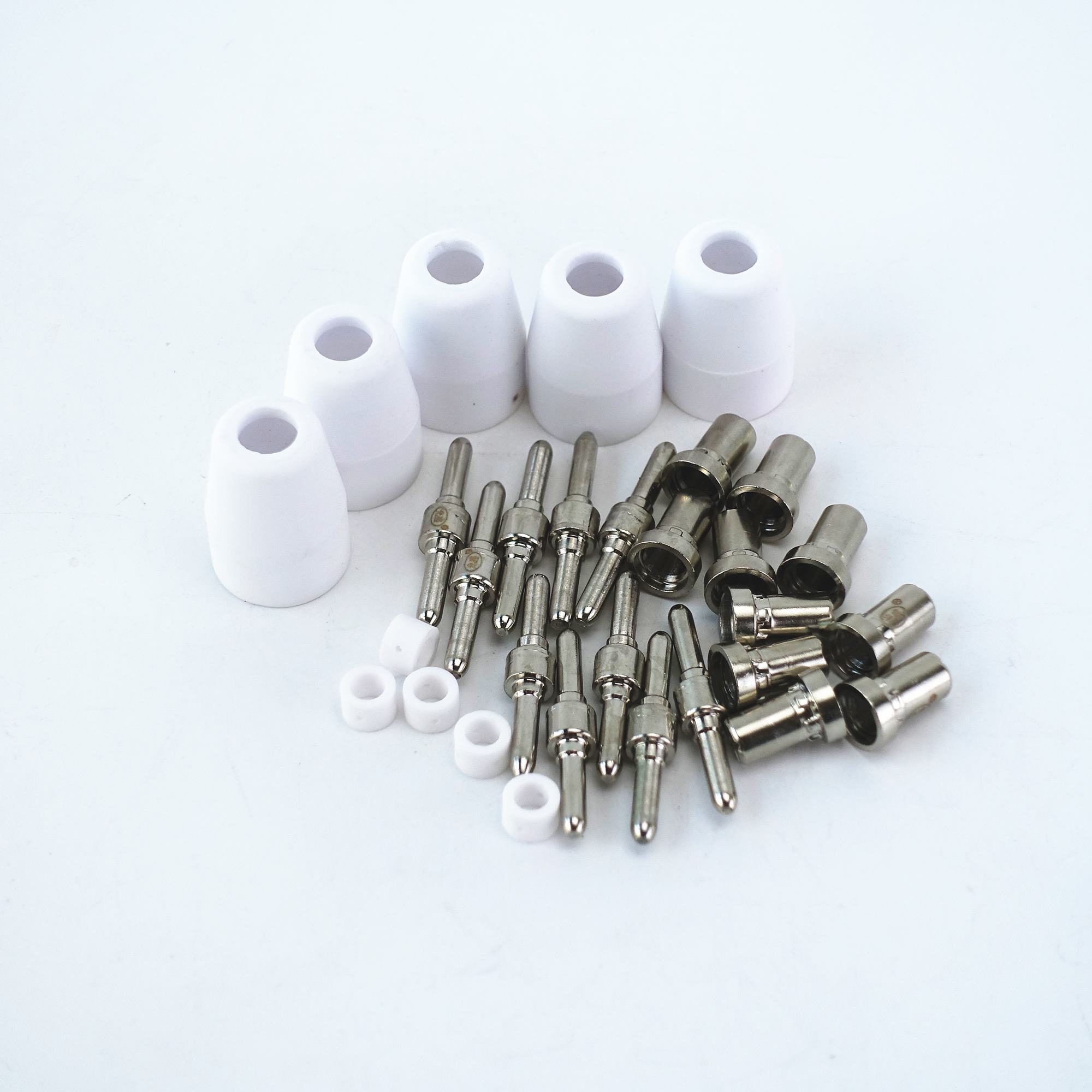 30pcs Plasma Cutting Torch Consumable Cutting 40A PT31 Extended Long Shield Cup Swirl Baffle Plasma Torch Nozzle Tip Electrode