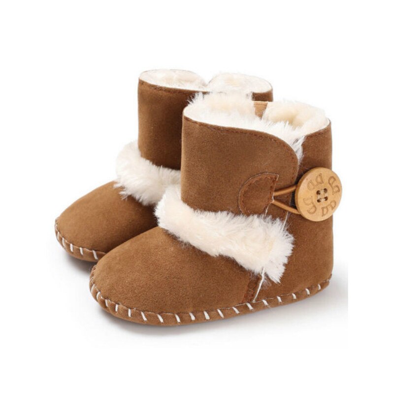 Baby Infant Winter Boots Kid Baby Girl Boy Snow Shoes Warm Soft Sole Bottom Prewalker Crib Shoes Plush Solid Cotton Boot