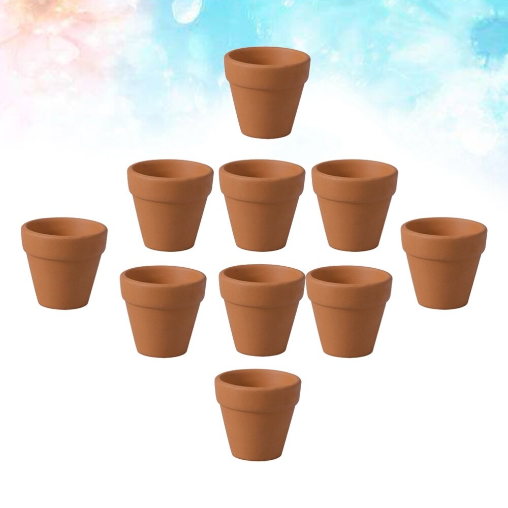 12Stck 3x3cm Kleine Mini Terrakotta Topf Tonne Keramik Keramik Pflanzer Kaktus Blumentöpfe Sukkulenten Kindergarten Töpfe Ideal für Pflanzen Cr