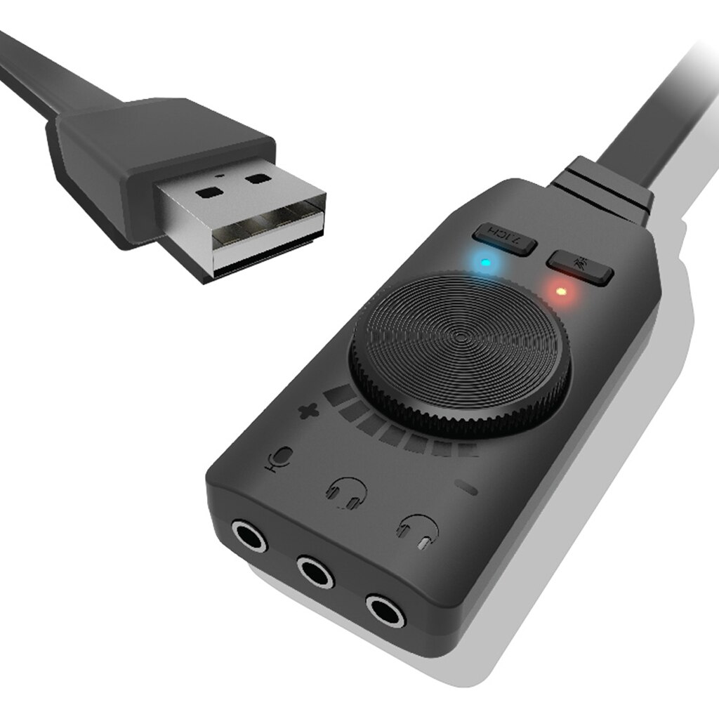 EMSea 2pcs USB Sound Card Adapter 7.1 Channel External Audio Adapter