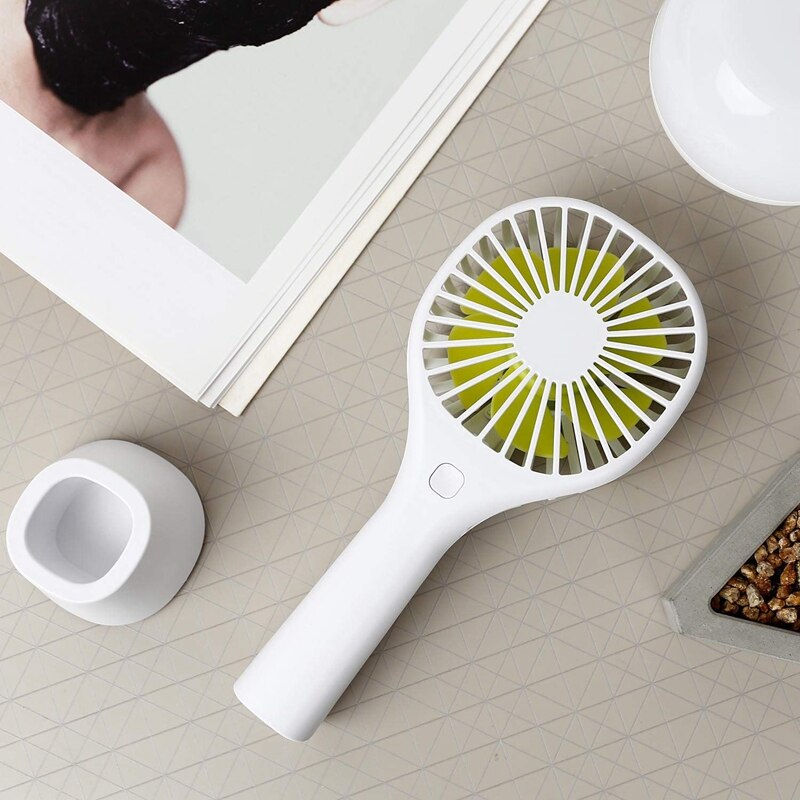Mini Handheld Fan USB Desk Fan, Small Personal Portable Table Fan with USB Rechargeable 1200MAh Battery Operated Cooling Electri: White