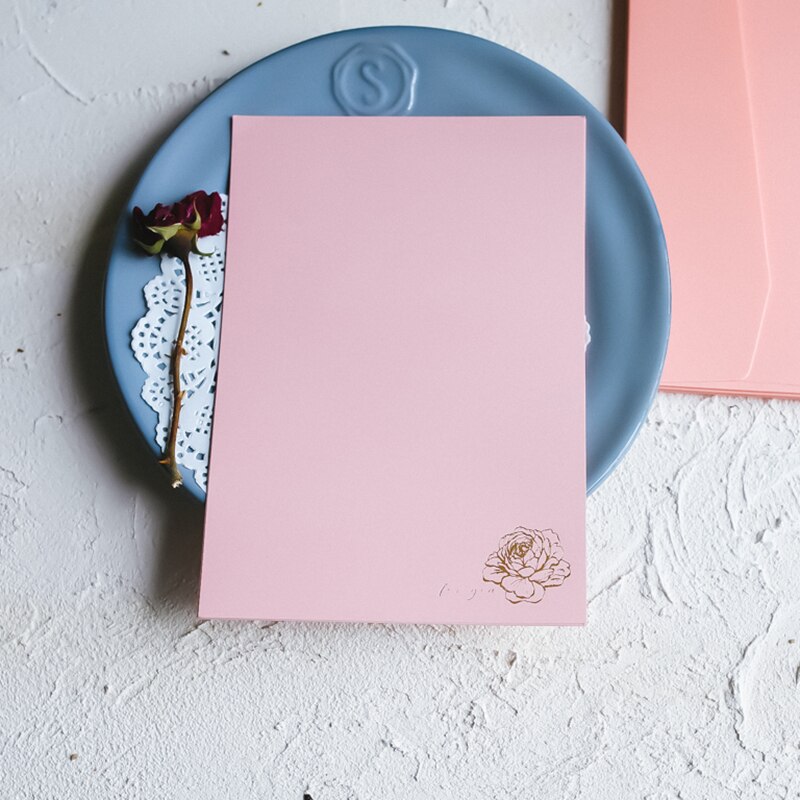 Pink Lady Romantic 5 Letter Paper 5 Envelopes Set Bronzing Letter Paper Envelopes for Scrapbooking Love Letter